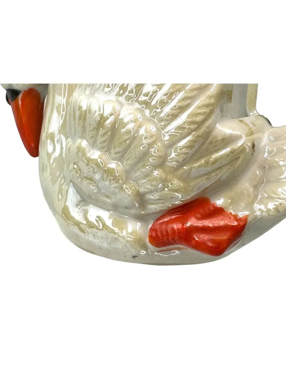 Vintage Irridescent Glaze Swan Planter/Trinket Holder Japan EUC